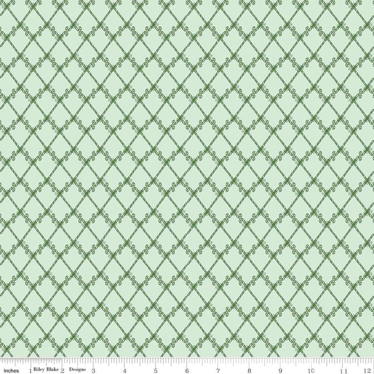 Fabric Riley Blake Hint of Mint Candy Canes Mistletoe & Holly by the Quarter Yard C16406-HINTOFMINT